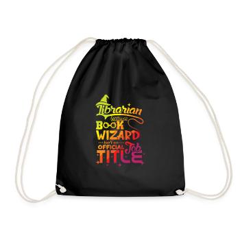 librarian - Drawstring Bag - black - Front