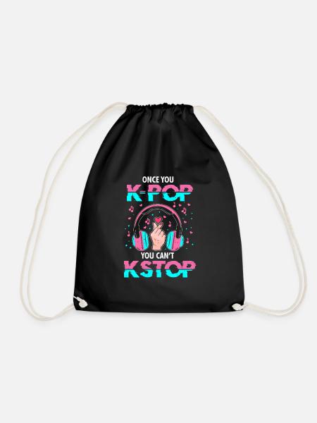 KPop Design for a KPop Fan - Drawstring Bag - black