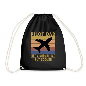 Papa pilote de cadeau vintage comme un papa normal, mais cool - Sac de sport léger - noir - Devant
