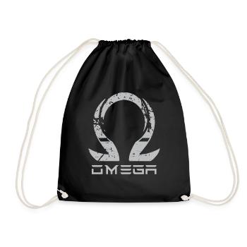 omega - Drawstring Bag - black - Front
