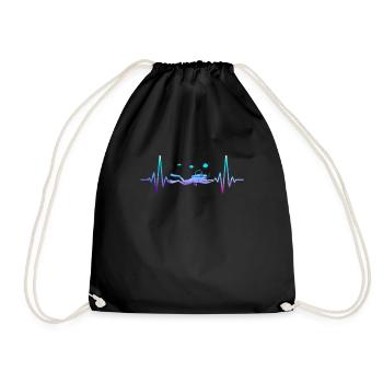 Battements de coeur Plongeurs Plongée Sous-marine Divin Divin Cadeau - Sac de sport léger - noir - Devant