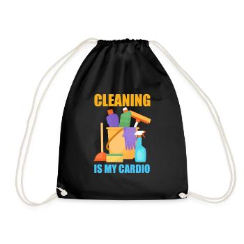 Drôle de femme de ménage nettoyeuse ménage ménage ménage - Sac de sport léger - noir - Devant
