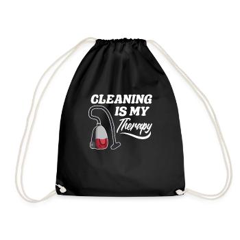 Drôle de femme de ménage nettoyeuse ménage ménage ménage - Sac de sport léger - noir - Devant