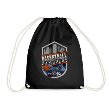 Basketballer Basketball BBall Basket - Turnbeutel - Schwarz - Vorne