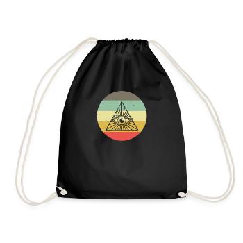 Freimauraer Maurer Illuminati Alles sehendes Auge - Turnbeutel - Schwarz - Vorne
