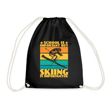 School Is Important But Skiing Is Importanter - Sac de sport léger - noir - Devant