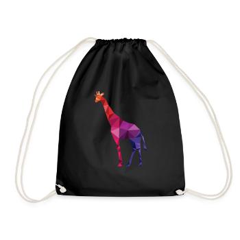 Giraffe - Turnbeutel - Schwarz - Vorne