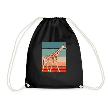 Giraffe - Turnbeutel - Schwarz - Vorne
