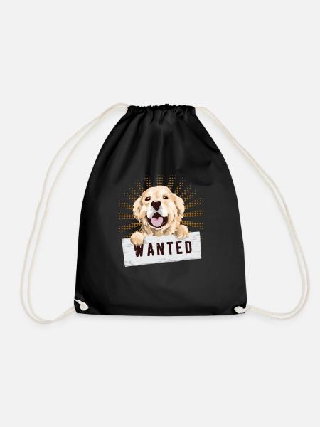 Golden retriever - Drawstring Bag - black