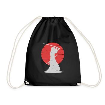 Japanese warrior symbol culture Samurai Sensei K - Drawstring Bag - black - Front