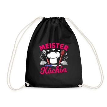 Meisterköchin Kochen Köchin Sterneköchin Küche - Turnbeutel - Schwarz - Vorne