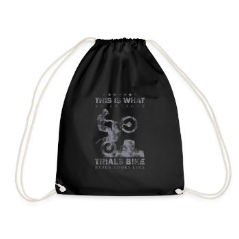This is what a great trial rider looks like on a motorcycle - Drawstring Bag - black - Front