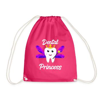 Dental assistant dentist dental practice dentistry - Drawstring Bag - fuchsia - Front