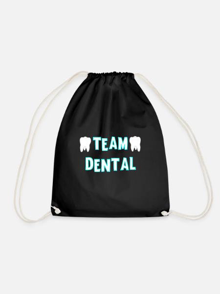 Zahnarzthelferin Zahnärztin Zahnpraxis Team Dental - Turnbeutel - Schwarz