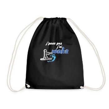 Je peux pas j'ai wake wakeboard - Sac de sport léger - noir - Devant