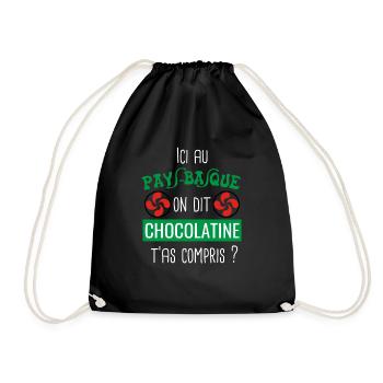 Humour Chocolatine Pays Basque Idée Cadeau Euskadi - Sac de sport léger - noir - Devant
