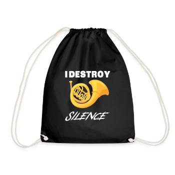 Chemise drôle de cor français - Je détruis le silence New Ye - Sac de sport léger - noir - Devant