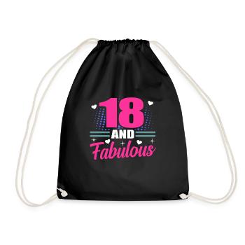 18th birthday - Drawstring Bag - black - Front