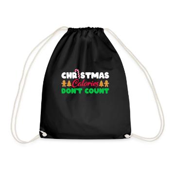 Christmas Calories Don't count Funny Christmas Gi - Turnbeutel - Schwarz - Vorne