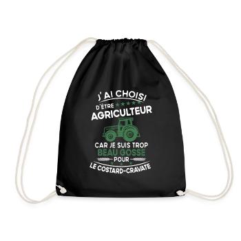 J'ai choisi d'être agriculteur - humour cadeau - Sac de sport léger - noir - Devant
