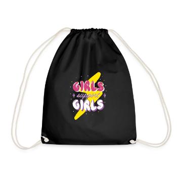 Girls support Girls 90 Féministe femmes - Sac de sport léger - noir - Devant