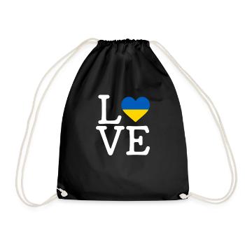 i love ukraine, ukrainian ukraine - Drawstring Bag - black - Front