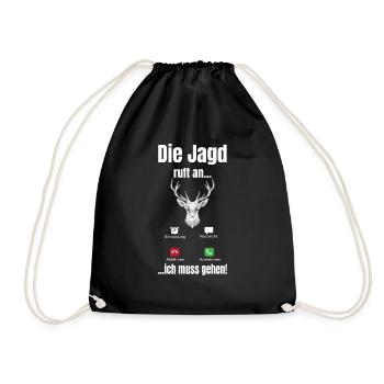 Jagd ruft an Geschenk Jäger Sammler - Turnbeutel - Schwarz - Vorne