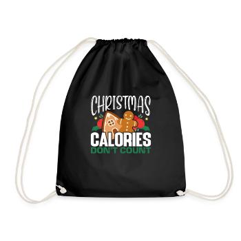 Christmas Calories Don't count Funny Christmas Gi - Drawstring Bag - black - Front