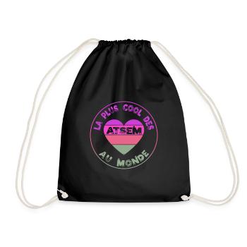 La plus cool des atsem au monde - cadeau atsem - Sac de sport léger - noir - Devant