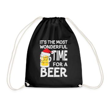 It's the most wonderful time for a beer xmas - Turnbeutel - Schwarz - Vorne