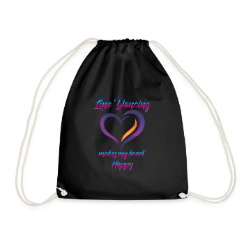 Happy Line Dancing Love Land Line Dancer - Drawstring Bag - black - Front