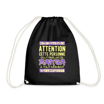 Manga Anime Japonais Humour Cadeau - Sac de sport léger - noir - Devant