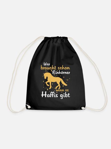 Pferde Liebe Haflinger Reiterin Gechenk - Turnbeutel - Schwarz