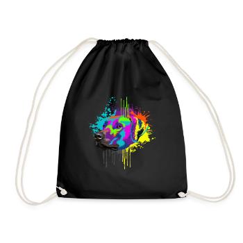 Splash Art Rhodesian Ridgeback Dog Lover Gift Idea - Drawstring Bag - black - Front