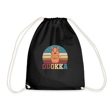 Quokka Australia animal lover - Drawstring Bag - black - Front