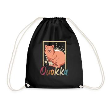 Quokka - Turnbeutel - Schwarz - Vorne
