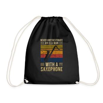 Saxophone sous-estime le vieil homme - Sac de sport léger - noir - Devant