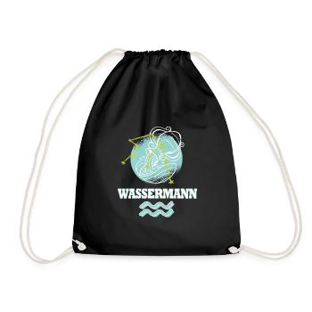 Aquarius zodiac sign with constellation - Drawstring Bag - black - Front