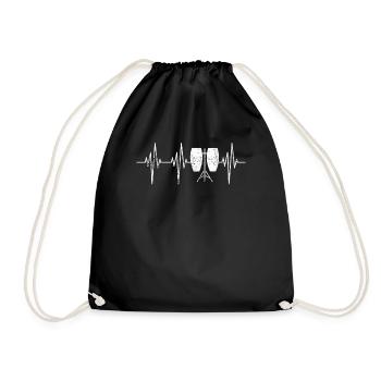 Conga Drum Ekg Heartbeat Pulse - Turnbeutel - Schwarz - Vorne
