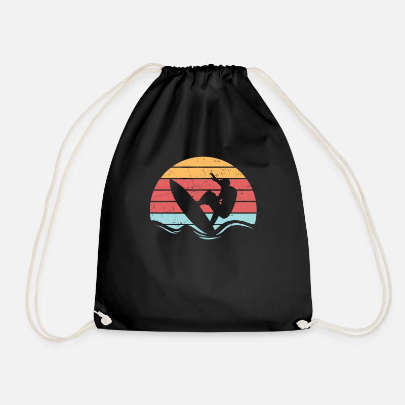 Vintage Surfer Artwork Retro Surf - Turnbeutel - Schwarz