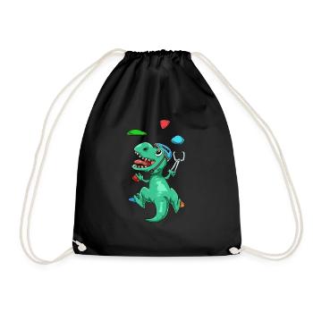 Cadeau drôle d'escalade et d'escalade T-Rex - Sac de sport léger - noir - Devant