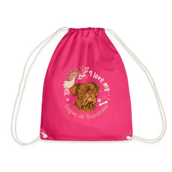 Bordeaux Dogge Hund Geschenk Schön - Turnbeutel - Fuchsia - Vorne