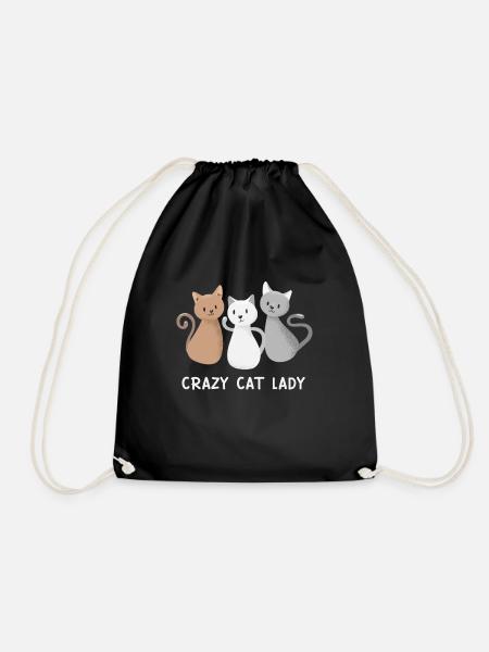 Dame aux chats fous - Sac de sport léger - noir