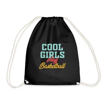 Basketball Girl Coole Mädchen spielen Basketball B - Turnbeutel - Schwarz - Vorne