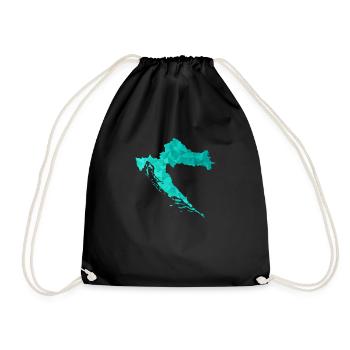 Croatia Map in Polygon Style - Croatia - Drawstring Bag - black - Front