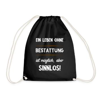 Lustige Bestatter Friedhof Bestattung Geschenke - Turnbeutel - Schwarz - Vorne