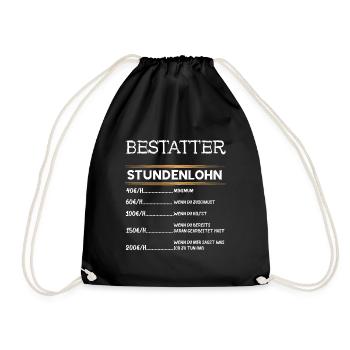 Lustige Bestatter Friedhof Bestattung Geschenke - Turnbeutel - Schwarz - Vorne
