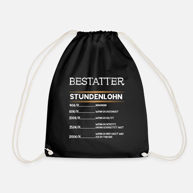 Lustige Bestatter Friedhof Bestattung Geschenke - Turnbeutel - Schwarz