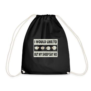Sheep funny - Drawstring Bag - black - Front
