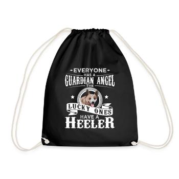 Cadeau de chien de bétail australien ange gardien - Sac de sport léger - noir - Devant